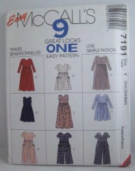 7191 PULLOVER DRESS,JUMPSUIT SLVS OR NOT,LENGTHS PATTERN 4-14
